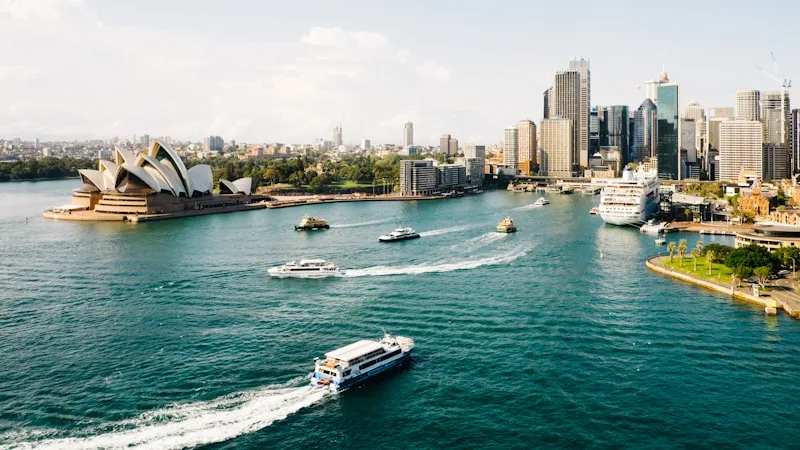 Australian city road with traffic showing left-hand driving for new migrants