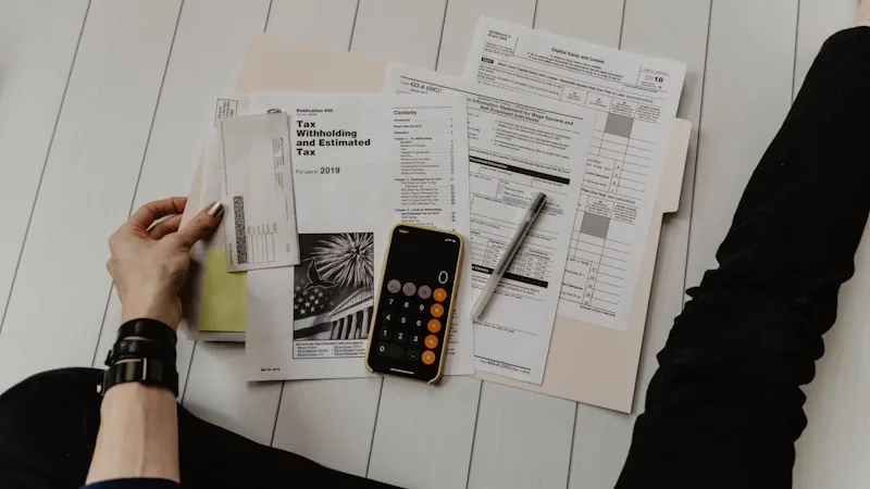 Immigration paperwork and bridging visa application forms on a desk